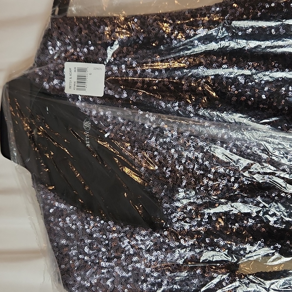 One Sleeve Sequin Gown Size 6